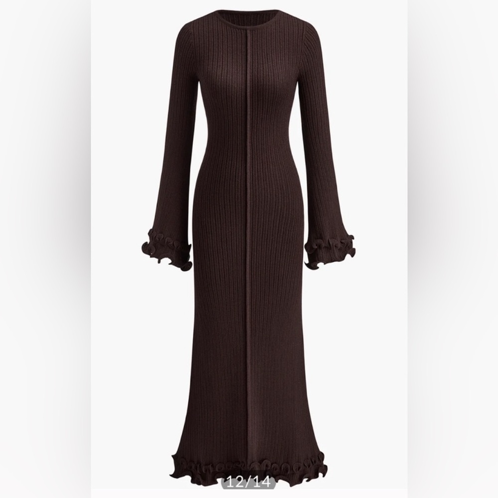 Commense Chocolate Long Sleeve Dress